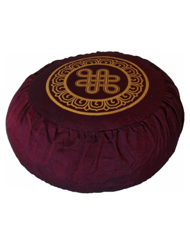 Cojín de Meditación Zafu Boon Decor Burdeos Serigrafiado