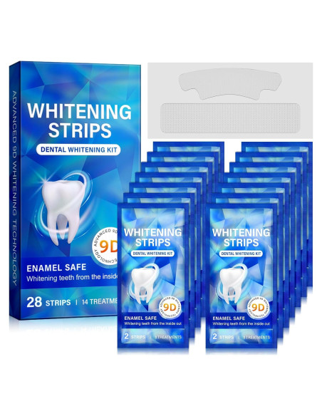 Kit de Tiras Blanqueadoras Ruduwu para Dientes Sensibles - 28 Tiras