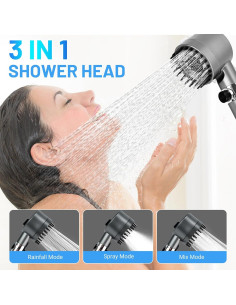 Cabezal de Ducha Filtrado Fooyoubei con Manguera 150 cm 2