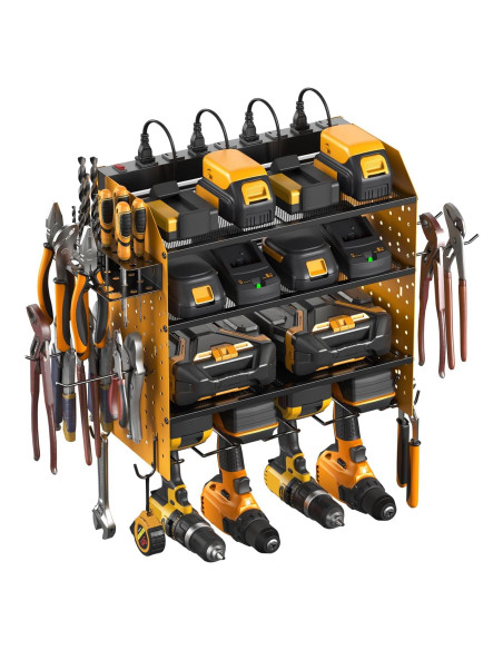 Organizador de herramientas eléctricas CCCEI con estación de carga amarilla