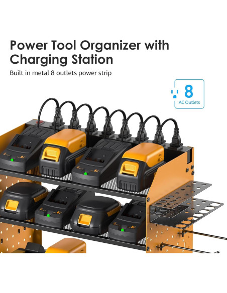 Organizador de herramientas eléctricas CCCEI con estación de carga amarilla
