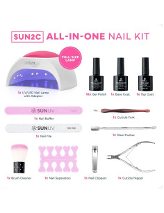 Kit de Esmalte de Uñas SUNUV SUN2C 16 Colores Gel y Herramientas 2