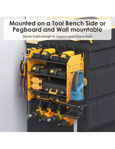 Organizador de herramientas eléctricas CCCEI con estación de carga amarilla