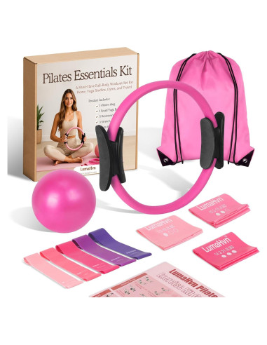 Kit Esencial de Pilates LumaHvn Rosa - Anillo, Pelota y Bandas