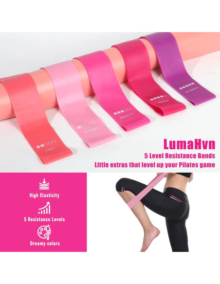 Kit Esencial de Pilates LumaHvn Rosa - Anillo, Pelota y Bandas