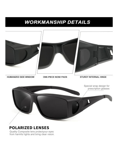 Gafas de sol polarizadas KALIYADI para hombres - UV400, diseño envolvente