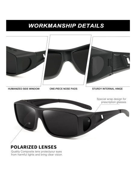 Gafas de sol polarizadas KALIYADI para hombres - UV400, diseño envolvente