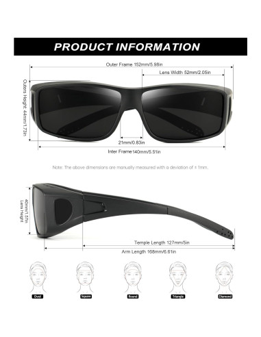 Gafas de sol polarizadas KALIYADI para hombres - UV400, diseño envolvente
