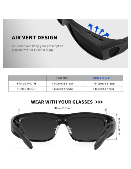 Gafas de sol polarizadas KALIYADI para hombres - UV400, diseño envolvente