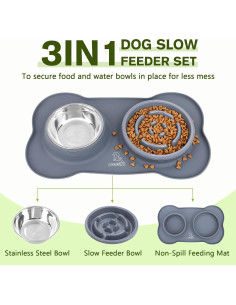 Comedero Lento Pecute para Perros y Gatos 13.5 oz Antideslizante 2