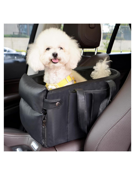 Asiento de coche para perros AOOTOOLINK 2 en 1 cuero impermeable