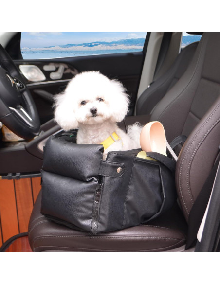 Asiento de coche para perros AOOTOOLINK 2 en 1 cuero impermeable