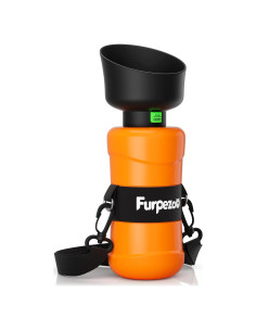 Botella de Agua para Perros Furpezoo 800ml Plegable Naranja