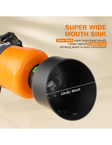 Botella de Agua para Perros Furpezoo 800ml Plegable Naranja Botella de Agua para Perros Furpezoo 800ml Plegable Naranja