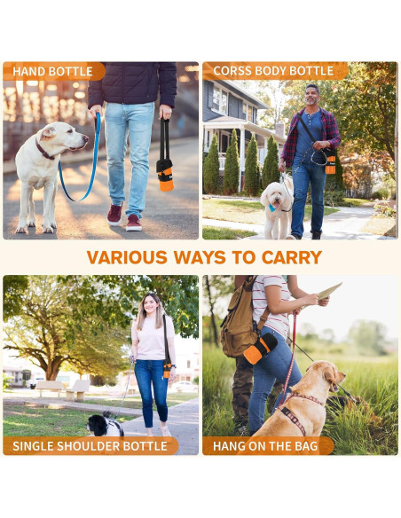 Botella de Agua para Perros Furpezoo 800ml Plegable Naranja Botella de Agua para Perros Furpezoo 800ml Plegable Naranja