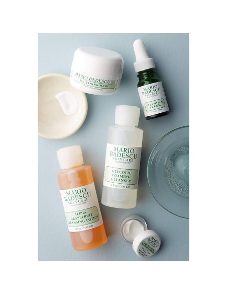Kit Iluminador Mario Badescu 5 Piezas - Limpiador, Suero, Máscara