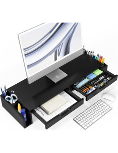 Soporte para Monitor Doble Simple Houseware con Cajones 27.7x85.1cm 2