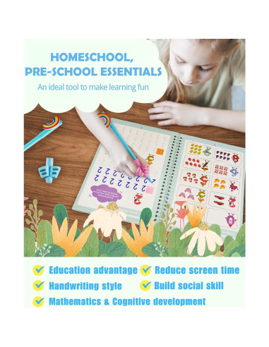 Kit de Escritura Mágica Tío EJ para Niños 3-8 Años