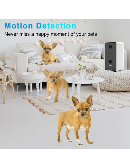 Dispensador de golosinas para mascotas Iseebiz con cámara 1080P