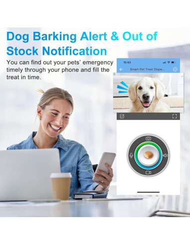 Dispensador de golosinas para mascotas Iseebiz con cámara 1080P