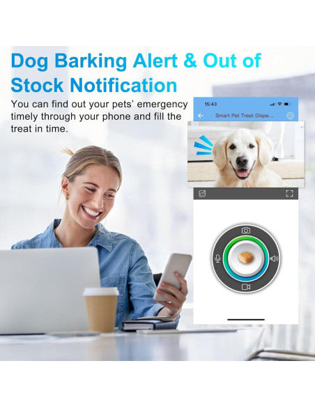 Dispensador de golosinas para mascotas Iseebiz con cámara 1080P