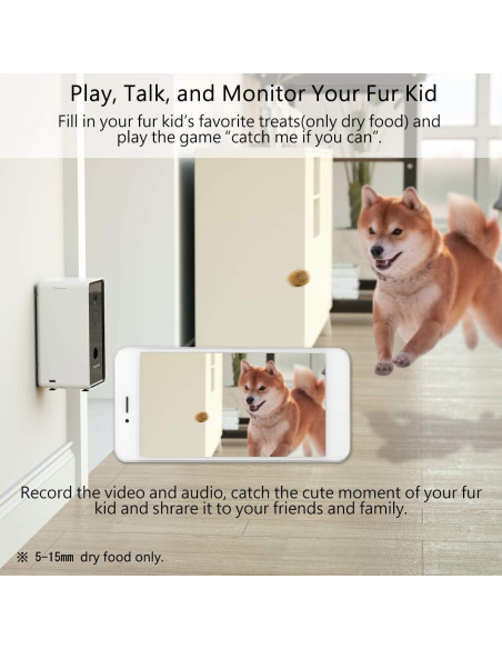 Dispensador de golosinas para mascotas Iseebiz con cámara 1080P