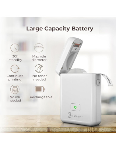 Impresora Térmica de Etiquetas HP2 Bluetooth Portátil - 203 DPI