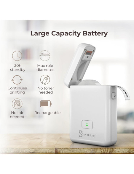 Impresora Térmica de Etiquetas HP2 Bluetooth Portátil - 203 DPI Impresora Térmica de Etiquetas HP2 Bluetooth Portátil - 203 DPI