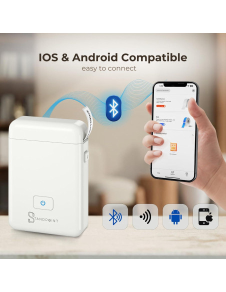 Impresora Térmica de Etiquetas HP2 Bluetooth Portátil - 203 DPI Impresora Térmica de Etiquetas HP2 Bluetooth Portátil - 203 DPI