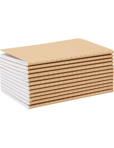 Cuadernos A6 Paper Junkie Kraft - Paquete de 12 Rayados