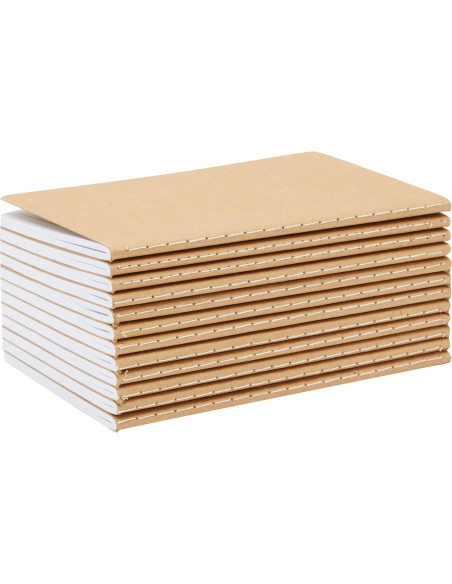 Cuadernos A6 Paper Junkie Kraft - Paquete de 12 Rayados