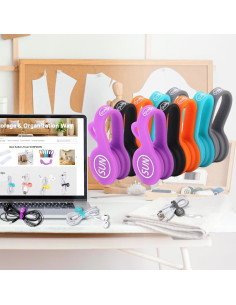 SUNFICON 10 Clips Organizadores de Cables Multicolor 2