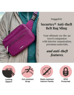 Riñonera Antirrobo Baggallini Securtex Mujer RFID 22.4x14cm 2