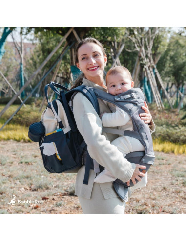 Portabebés Ergonómico BabbleRoo Grow Carrier 6-en-1 Negro