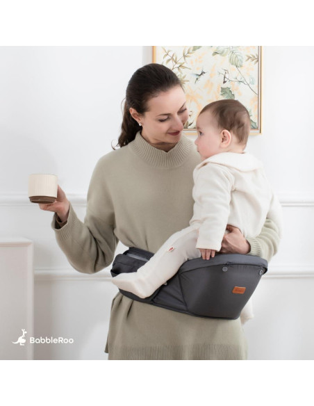 Portabebés Ergonómico BabbleRoo Grow Carrier 6-en-1 Negro