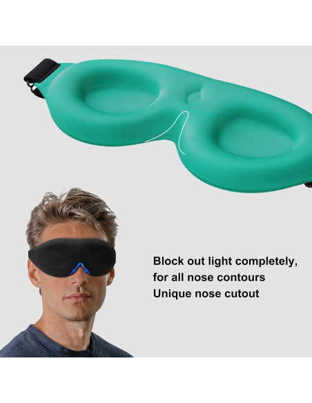 Máscara para dormir Sajakliy 3D opaca ajustable azul Máscara para dormir Sajakliy 3D opaca ajustable azul