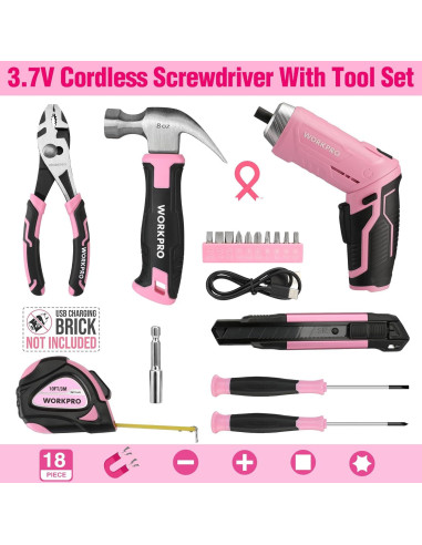 Kit de Herramientas Rotativas Inalámbrico Workpro 71 Acc.