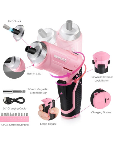 Kit de Herramientas Rotativas Inalámbrico Workpro 71 Acc.