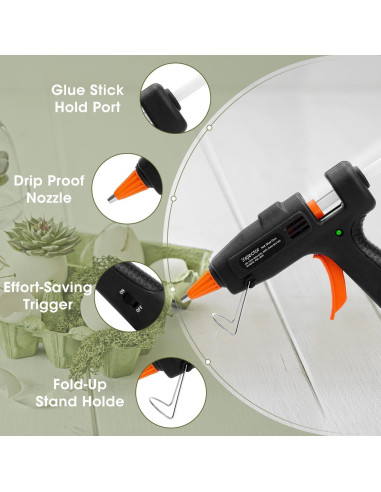 Pistola de Pegamento Mini Kejector 20W con 30 Barras 7mm