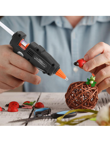 Pistola de Pegamento Mini Kejector 20W con 30 Barras 7mm