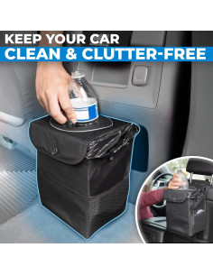 Basurero de Coche EcoNour 5.68L Impermeable Colgante Negro 2