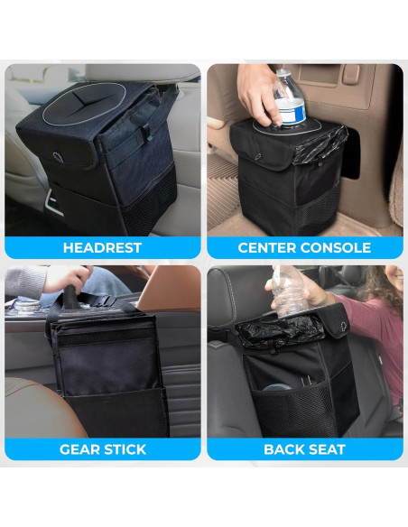 Basurero de Coche EcoNour 5.68L Impermeable Colgante Negro