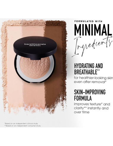 Base en Polvo Compacta bareMinerals SPF 15 - Vegana, Luminoso