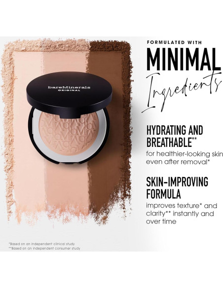 Base en Polvo Compacta bareMinerals SPF 15 - Vegana, Luminoso