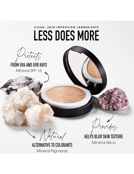 Base en Polvo Compacta bareMinerals SPF 15 - Vegana, Luminoso
