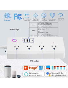 Tira de Energía Inteligente UseeLink WiFi 4 AC 3 USB 20W 2