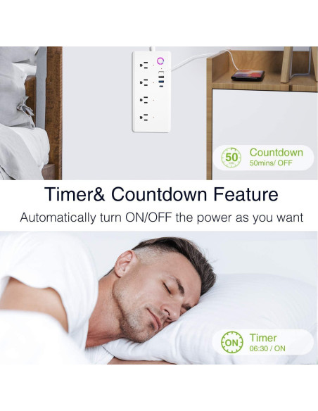 Tira de Energía Inteligente UseeLink WiFi 4 AC 3 USB 20W