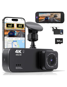 Cámara de tablero dual Lensuge A4 4K + 1080P con WiFi