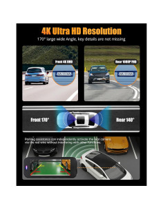 Cámara de tablero dual Lensuge A4 4K + 1080P con WiFi 2