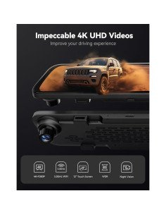 Cámara de Tablero Espejo WOLFBOX G840S 12" 4K con GPS 2